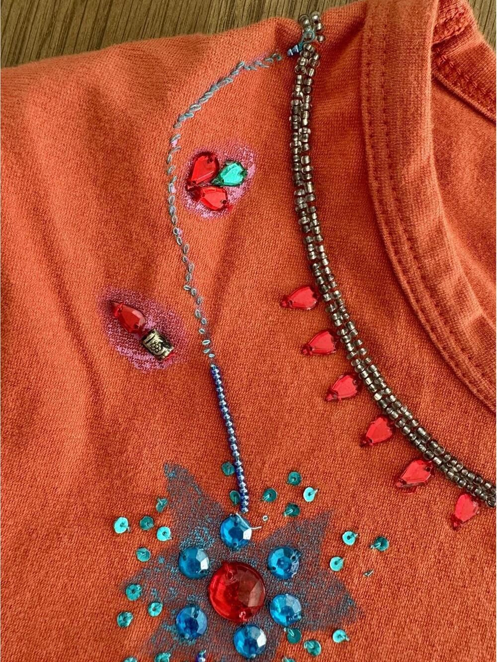 Boho Philosophy di Alberta Ferretti Vintage Embellished Beaded Short Sleeve - Picture 8 of 11